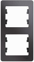 Рамка вертикальная Systeme Electric Glossa 2-м. графит картинка
